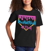 Baseball All Day Drip Home Plate Ice Cream Kids T-Shirt