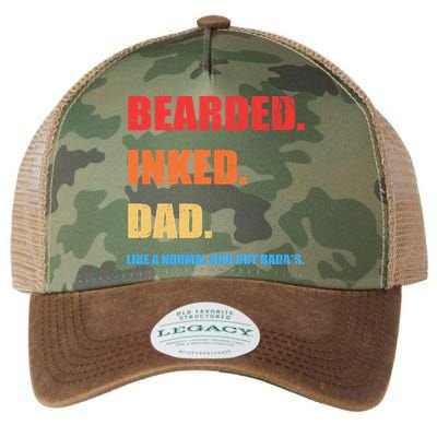 Bada*s Dad Inked Bearded Like A Normal Dad Legacy Tie Dye Trucker Hat