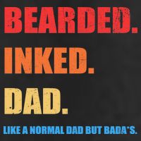 Bada*s Dad Inked Bearded Like A Normal Dad Garment-Dyed Fleece Hoodie