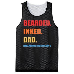 Bada*s Dad Inked Bearded Like A Normal Dad Mesh Reversible Basketball Jersey Tank