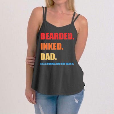 Bada*s Dad Inked Bearded Like A Normal Dad Women's Strappy Tank