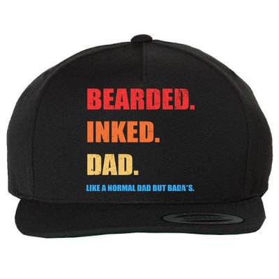 Bada*s Dad Inked Bearded Like A Normal Dad Wool Snapback Cap