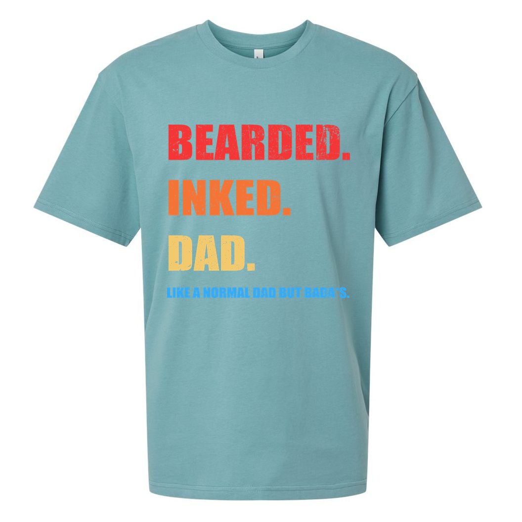 Bada*s Dad Inked Bearded Like A Normal Dad Sueded Cloud Jersey T-Shirt