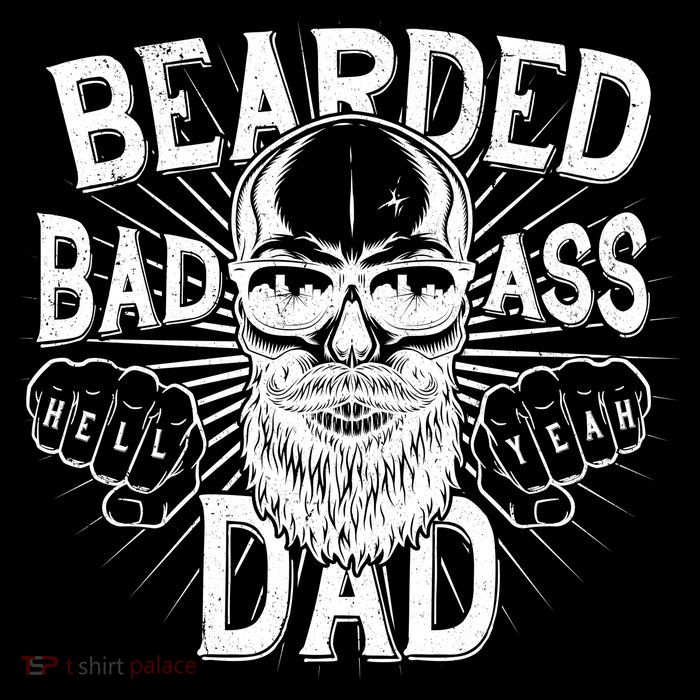 Badass Bearded Dad Stripe Pom Pom Beanie