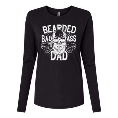 Badass Bearded Dad Womens Cotton Relaxed Long Sleeve T-Shirt