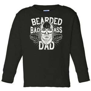 Badass Bearded Dad Toddler Long Sleeve Shirt