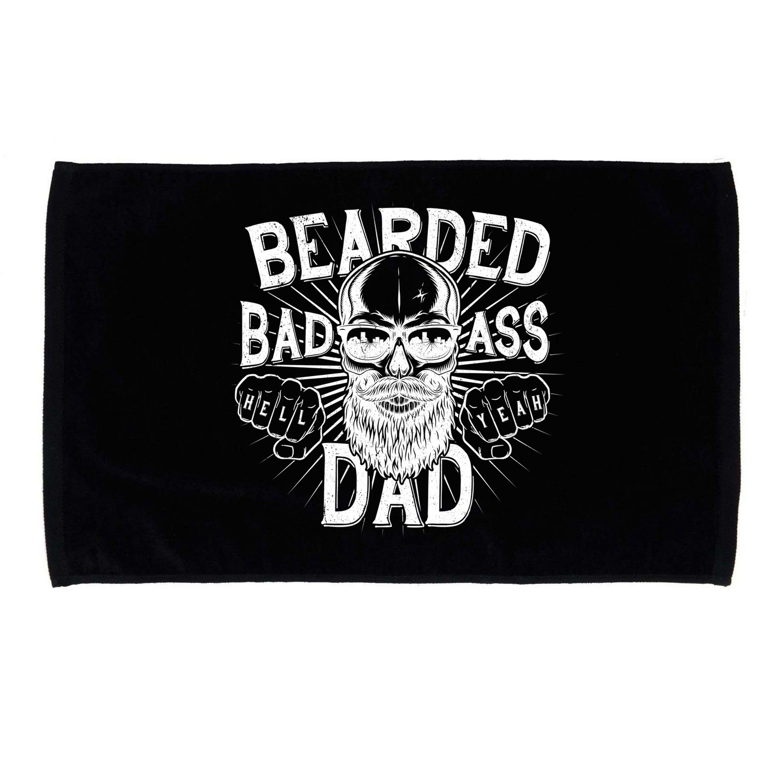 Badass Bearded Dad Microfiber Hand Towel