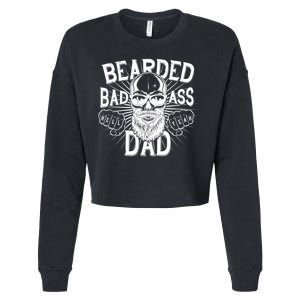 Badass Bearded Dad Cropped Pullover Crew