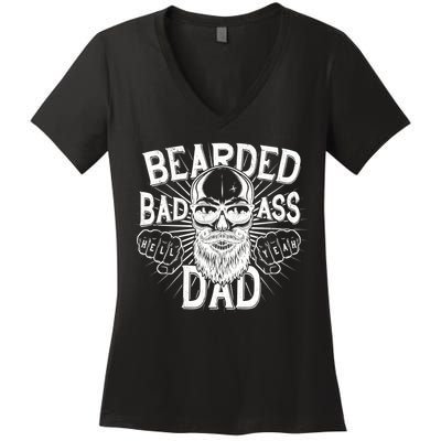 Badass Bearded Dad Women's V-Neck T-Shirt