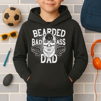 Badass Bearded Dad Kids Hoodie