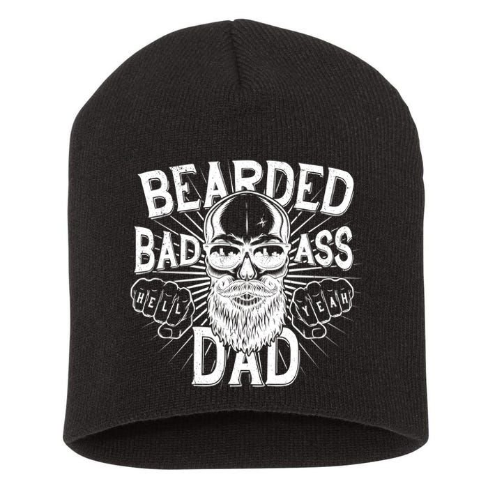 Badass Bearded Dad Short Acrylic Beanie