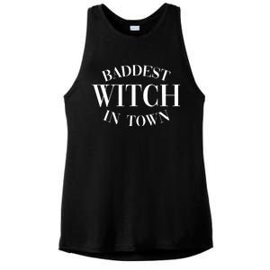 Baddest Witch In Town Funny Halloween Ladies PosiCharge Tri-Blend Wicking Tank