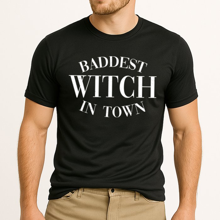 Baddest Witch In Town Funny Halloween Cooling Performance Crew T-Shirt