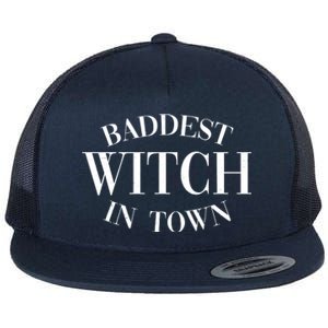 Baddest Witch In Town Funny Halloween Flat Bill Trucker Hat