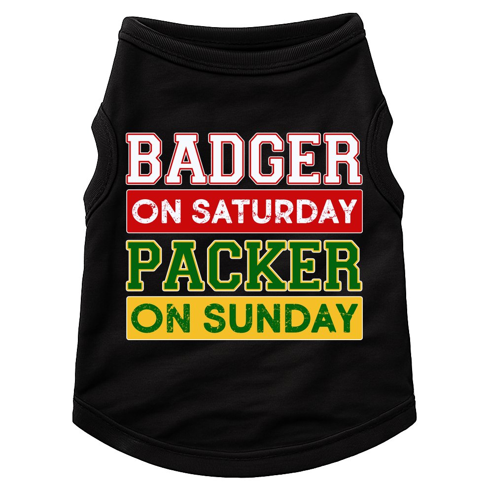 Badger On Saturday Packer On Sunday Doggie Tank