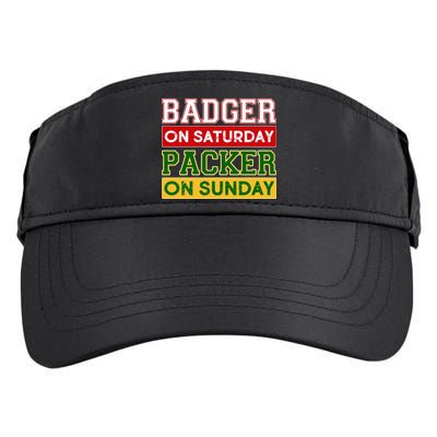Badger On Saturday Packer On Sunday Adult Drive Performance Visor