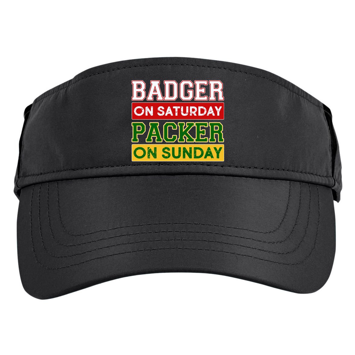 Badger On Saturday Packer On Sunday Adult Drive Performance Visor