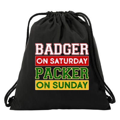 Badger On Saturday Packer On Sunday Drawstring Bag