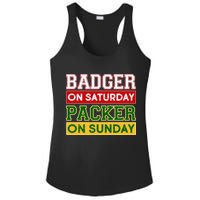 Badger On Saturday Packer On Sunday Ladies PosiCharge Competitor Racerback Tank