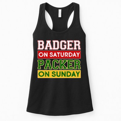Badger On Saturday Packer On Sunday Womens Tank Top