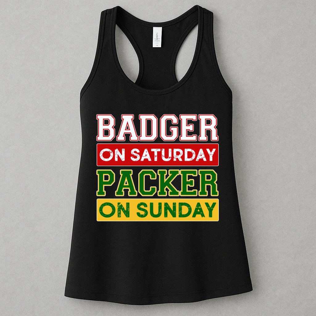 Badger On Saturday Packer On Sunday Womens Tank Top