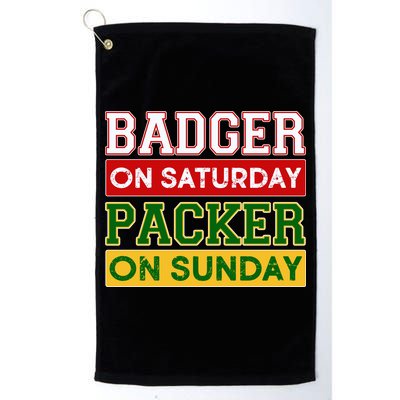 Badger On Saturday Packer On Sunday Golf Towel