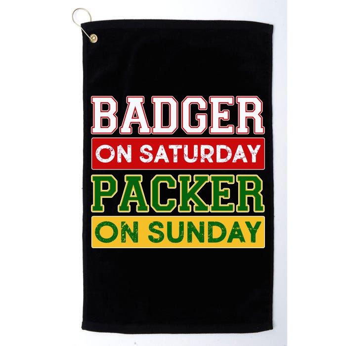 Badger On Saturday Packer On Sunday Golf Towel