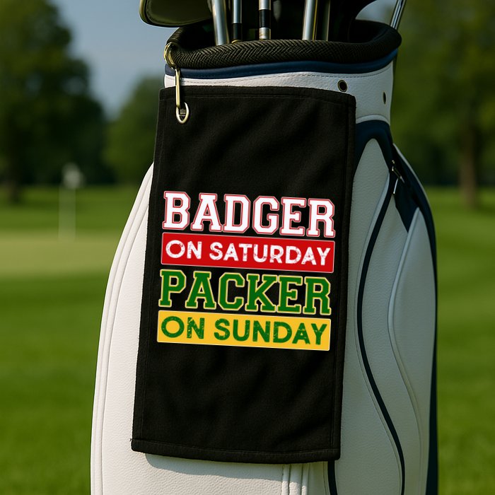 Badger On Saturday Packer On Sunday Golf Towel