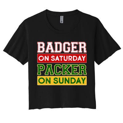 Badger On Saturday Packer On Sunday Crop Top