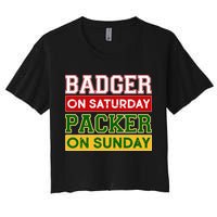 Badger On Saturday Packer On Sunday Crop Top