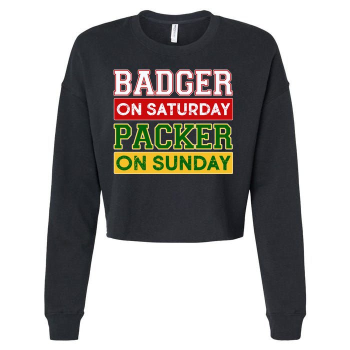 Badger On Saturday Packer On Sunday Cropped Pullover Crew