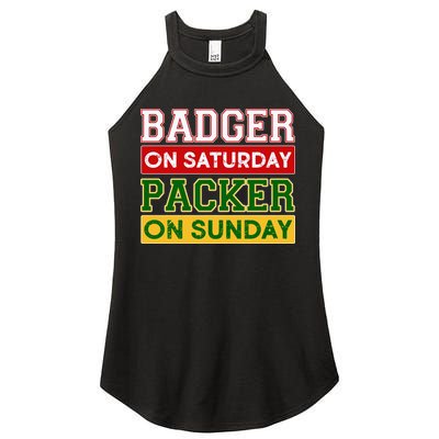 Badger On Saturday Packer On Sunday Women's Perfect Tri Rocker Tank