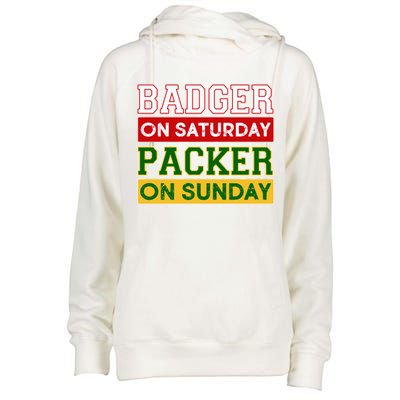 Badger On Saturday Packer On Sunday Womens Funnel Neck Pullover Hood