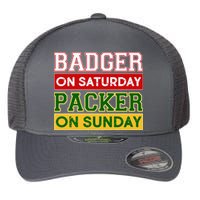 Badger On Saturday Packer On Sunday Flexfit Unipanel Trucker Cap