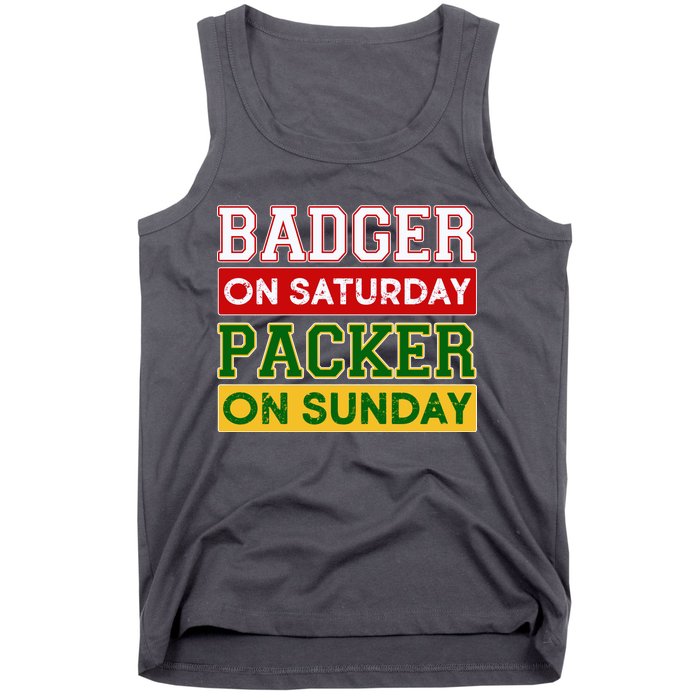 Badger On Saturday Packer On Sunday Tank Top