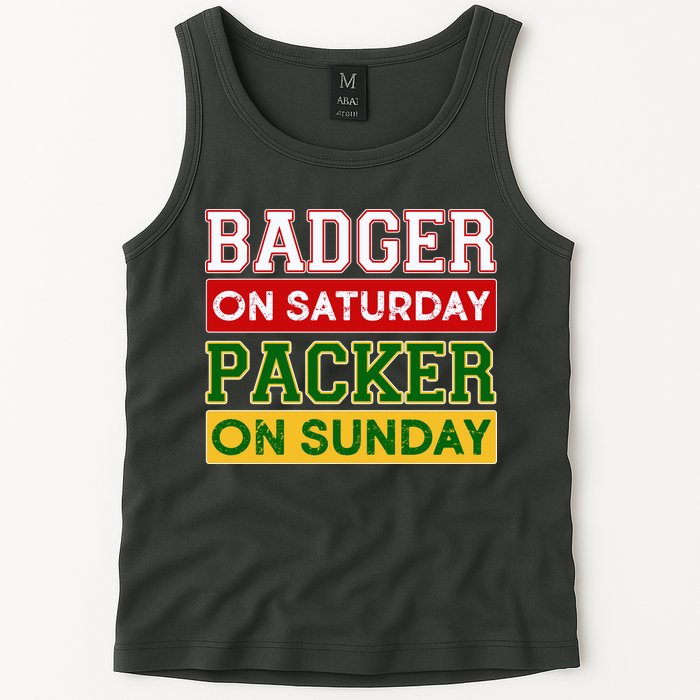 Badger On Saturday Packer On Sunday Tank Top