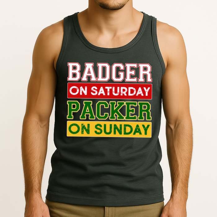 Badger On Saturday Packer On Sunday Tank Top