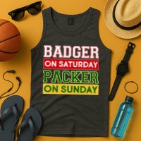 Badger On Saturday Packer On Sunday Tank Top