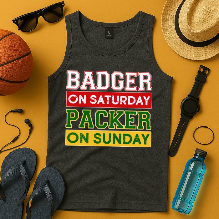 Badger On Saturday Packer On Sunday Tank Top