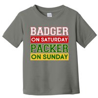 Badger On Saturday Packer On Sunday Toddler T-Shirt