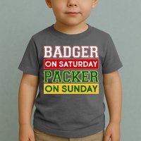 Badger On Saturday Packer On Sunday Toddler T-Shirt