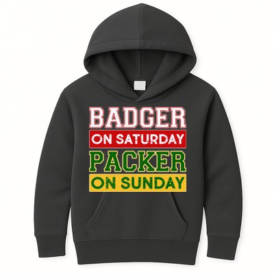 Badger On Saturday Packer On Sunday Kids Hoodie