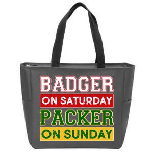 Badger On Saturday Packer On Sunday Zip Tote Bag