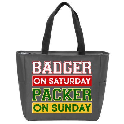 Badger On Saturday Packer On Sunday Zip Tote Bag