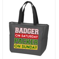 Badger On Saturday Packer On Sunday Zip Tote Bag