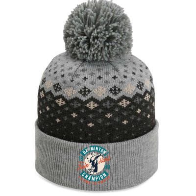 Badminton Champion Train Hard The Baniff Cuffed Pom Beanie