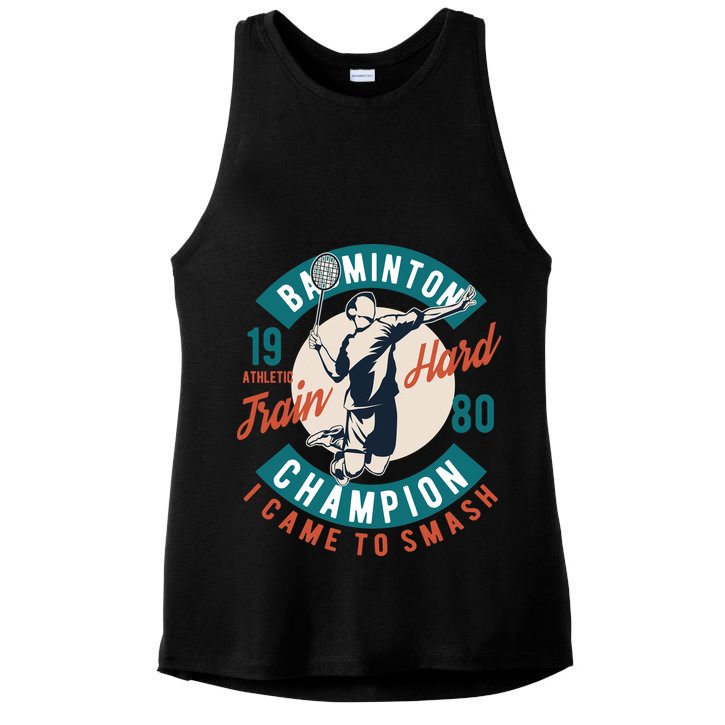 Badminton Champion Train Hard Ladies PosiCharge Tri-Blend Wicking Tank