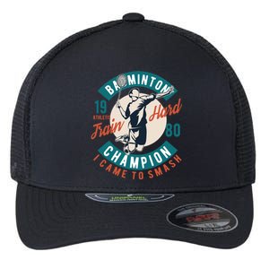 Badminton Champion Train Hard Flexfit Unipanel Trucker Cap