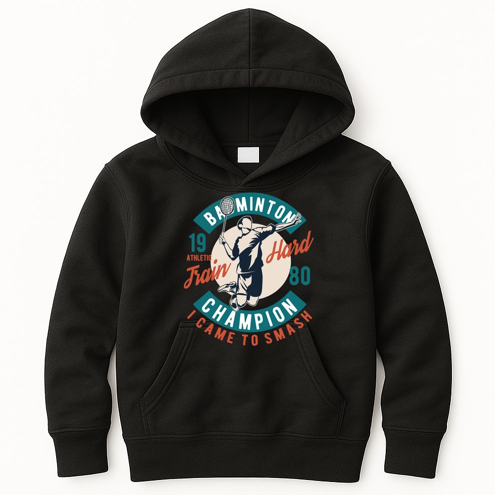 Badminton Champion Train Hard Kids Hoodie