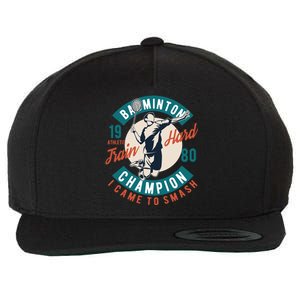 Badminton Champion Train Hard Wool Snapback Cap